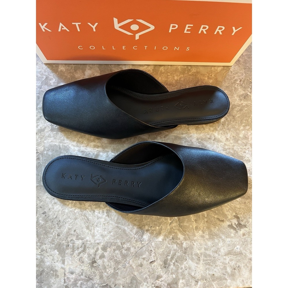 Katy Perry Women's  Size 9 Evie Mule Textured Faux Nappa Black Slide Shoes  NEW - Picture 3 of 7